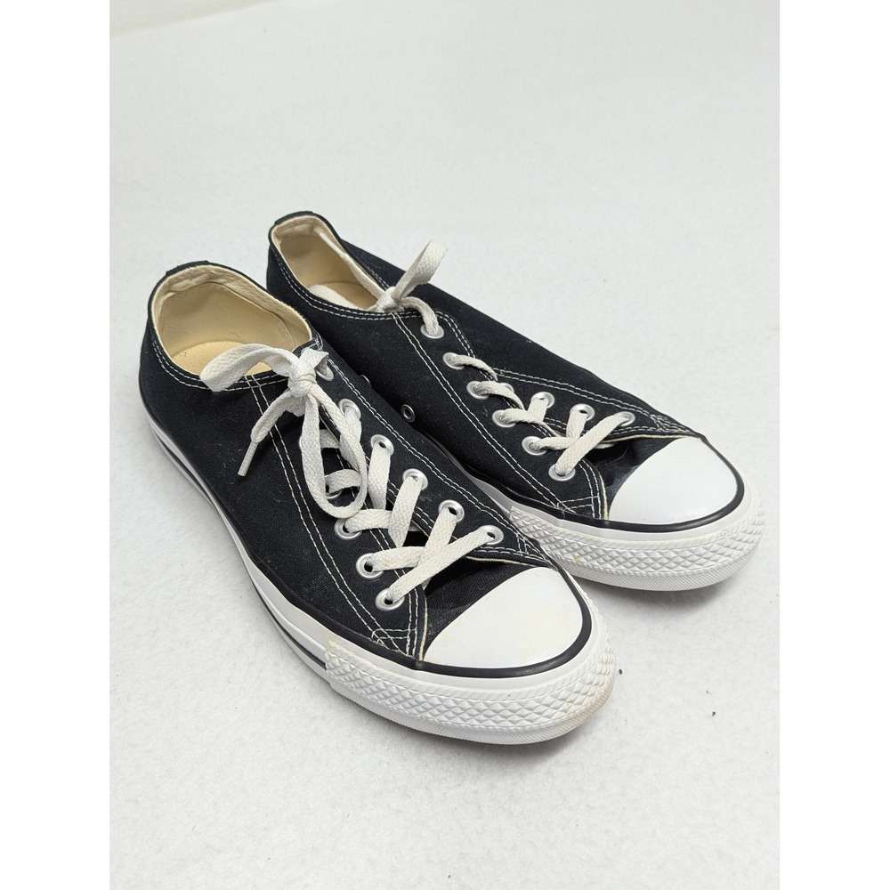 Converse Chuck Taylor All Star Low Top Black Canvas Sneakers M9166 W 9.5 M 7.5